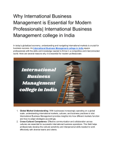 Why International Business Management is Essential for Modern Professionals  International Business Management college in India (1)