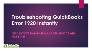 Why my Quickbooks Database Manager Service Will Not Start