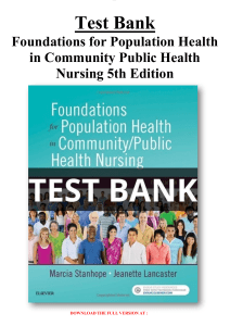 Test Bank Foundations for Population Health in Community Public Health Nursing 5th Edition