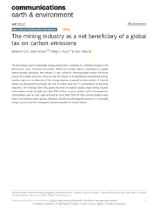 The mining industry as a net beneficiary of a glob