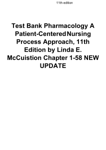 McCuistion Pharmacology 11th Edition Test Bank (Complete) 
