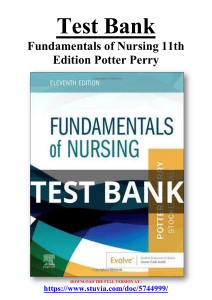 Test Bank For Fundamentals of Nursing 11th Edition Potter Perry