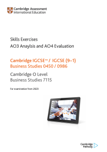 Skills Exercises - AO3 Analysis and AO4 Evaluation