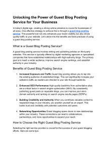 Guest Blog Posting Service: Benefits & How to Choose