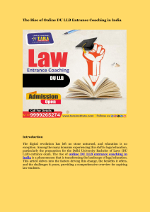 The Rise of Online DU LLB Entrance Coaching in India