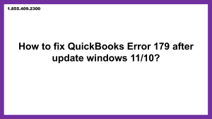 Simple step to fix QuickBooks Error 179