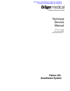 Fabius GS Anesthesia System Technical Service Manual