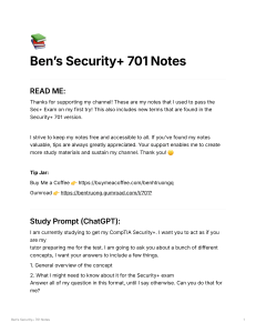 Ben’s Security+ 701 Notes
