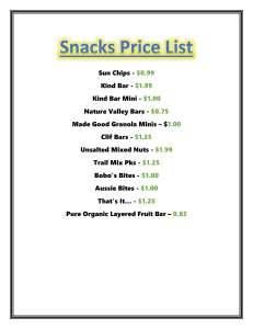 Snacks Price List