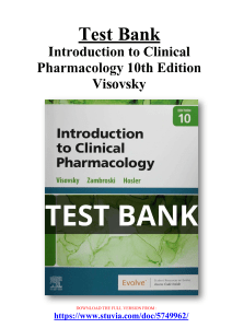 Test Bank Introduction to Clinical Pharmacology 10th Edition.
