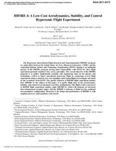 HIFiRE 4  A Low-Cost Aerodynamics, Stability, and Control Hypersonic Flight Experiment