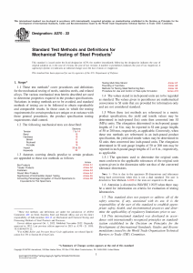 Steel Mechanical Testing Standard: ASTM A370-22