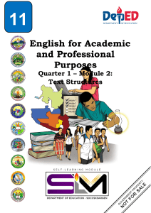 Text Structures: English for Academic Purposes Module