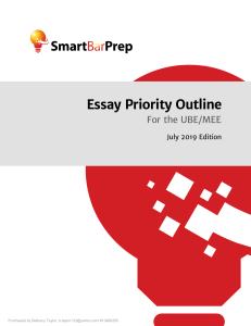 MEE Priority Outline (SmartBarPrep - July 2019)