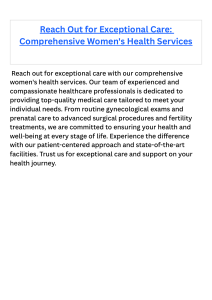 Reach Out for Exceptional Care Comprehensive Women's Health Services