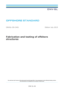 OFFSHORE STANDARD DNV GL AS Fabrication