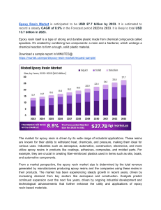 Market Report: Epoxy Resin Sector Expands Amidst Technological Advancements