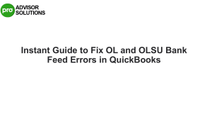 Easy Learn How to Fix OL and OLSU bank feed errors in QuickBooks