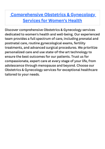  Comprehensive Obstetrics & Gynecology Services for Women's Health