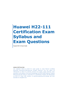 Huawei H22-111 Certification Exam Syllabus and Exam Questions