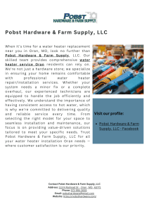 Pobst Hardware & Farm Supply, LLC