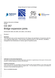 CD 357 revision 1 Bridge expansion joints -web