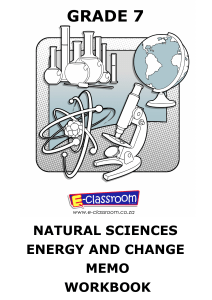 Grade 7 Natural Sciences: Energy & Change Workbook Memo