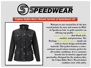 Explore Stylish Men's Waxed Jackets at Speedwear Ltd