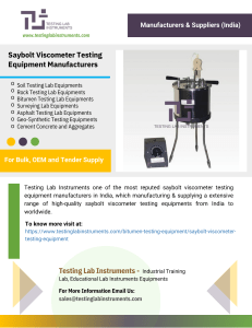 Saybolt Viscometer Testing Equipment Manufacturers