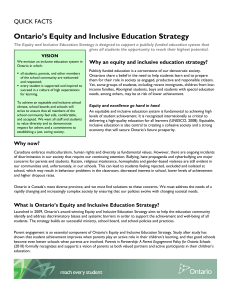QuickFacts ON Equity and Inclusive Education Strategy