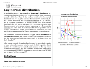 Log-normal distribution