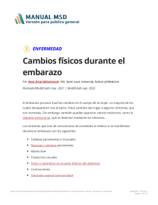 Cambios físicos durante el embarazo - Salud femenina - Manual MSD versión para p