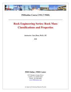 Rock Engineering - Rock Mass Classifications and Properties