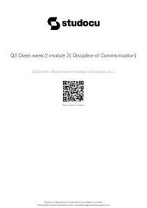 DIASS Q2 Module 1 The Discipline of Communication