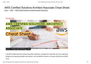 AWS Certified Solutions Architect Associate Cheat Sheet