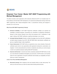 Empower Your Career Master SAP ABAP Programming with Michael Management