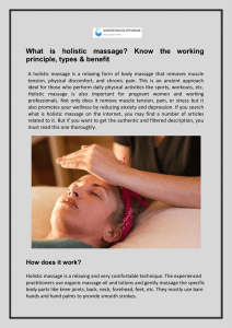 What is holistic massage Know the working principle, types & benefit