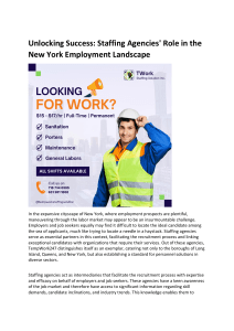 Staffing Agencies' Role in the New York Employment Landscape