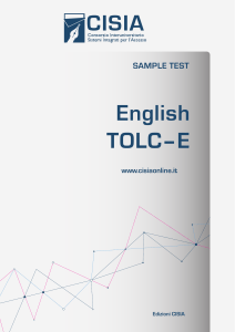 Esempio di prova English TOLC-E