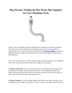 Pipe Dreams Finding the Best Waste Pipe Suppliers for Your Plumbing Needs