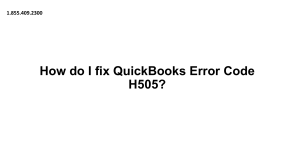 Troubleshooting guide to Fix QuickBooks Error H505