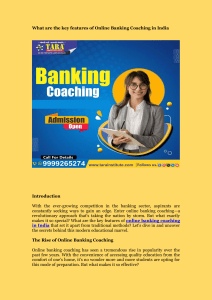 What are the key features of Online Banking Coaching in India