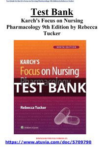 Test Bank For Karch's Focus on Nursing Pharmacology 9th Edition