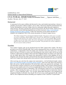 Cultural Dimensions Assignment: Intercultural Relations