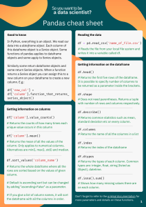 Pandas cheat sheet