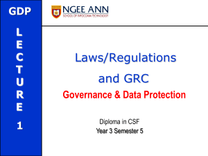 Laws, Regulations & GRC: Governance & Data Protection