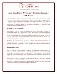 Vijay Chaudhary A Visionary Business Leader at Ram Rattan