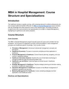 MBA in Hospital Management  Course Structure and Specializations
