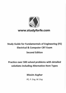 Wasim Asghar PE - Study Guide for Fundamentals of Engineering (FE) Electrical & Computer CBT Exam  Practice over 500 solved problems with detailed solutions including Alternative-Item Types-CreateSpa