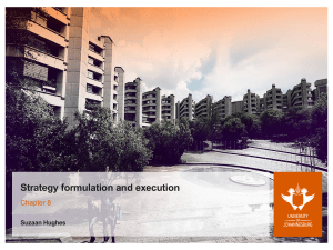 Chapter 8 strategy formulation and execution